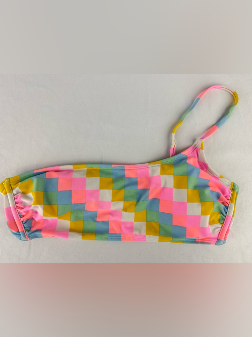 Xhilaraharion 1 Shoulder Checked Swim Top
